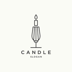 Candle logo icon flat design template 