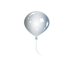 Illustration gray balloon on transparent background.Object for decorate greeting card, wallpaper,web,gift wrap,Happy new year,Valentine, birth day,wedding and party.png.