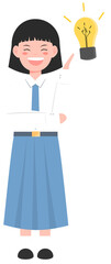 Fototapeta premium Indonesian high school student girl who got an idea