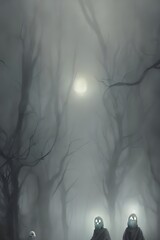 A ghost is haunting a house on Halloween night. The ghosts are scary and they are making the people in the house scream.