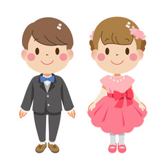 Boy and girl in formal clothes