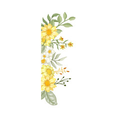 Yellow Watercolor Flower Arrangement
