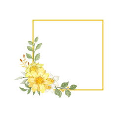 Yellow Watercolor Flower Arrangement