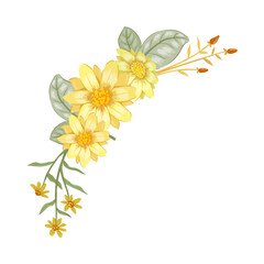 Yellow Watercolor Flower Arrangement