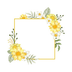 Yellow Watercolor Flower Arrangement