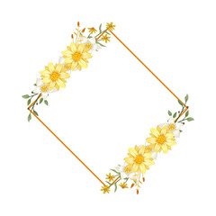 Obraz premium Yellow Watercolor Flower Arrangement