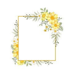 Yellow Watercolor Flower Arrangement