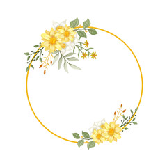 Yellow Watercolor Flower Arrangement