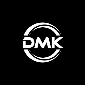 DMK letter logo design with black background in illustrator, vector logo modern alphabet font overlap style. calligraphy designs for logo, Poster, Invitation, etc.