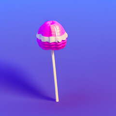 A spooky halloween lollipop, simple background