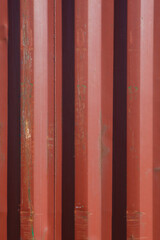 Red  corrugated metal background or texture