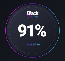 Discount 91 percent concept