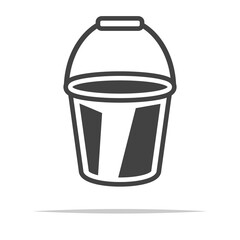 Tin bucket icon transparent vector isolated