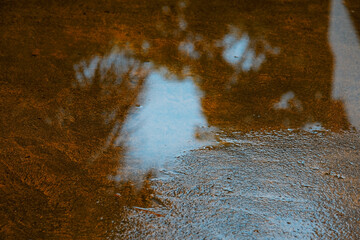 the abstract form of water in the road
