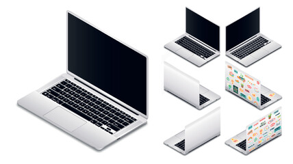 Isometric laptop set