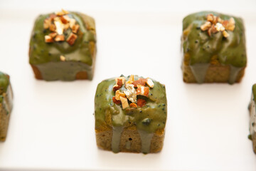 Matcha green tea almond mini pound cake