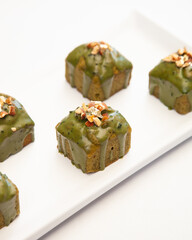 Matcha green tea almond mini pound cake