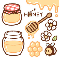 honey cartoon drawing set
