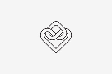Illustration vector graphic of love geometric loop