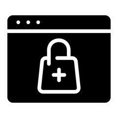 shopping online glyph icon