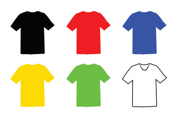 man tshirt design mockup. back and font side. 6 color.