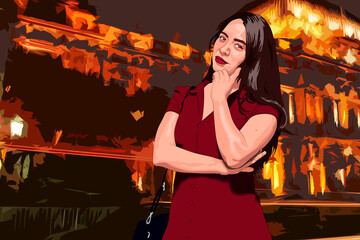 una noche cerca de un museo