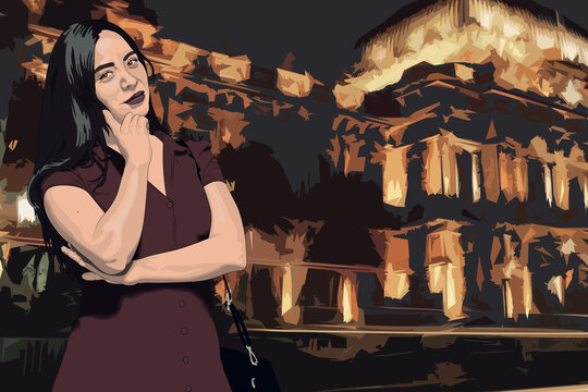 una noche cerca de un museo