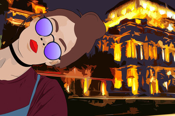 una noche cerca de un museo