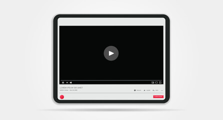 Template video player. Desktop interface ui. Premium Vector illustration.