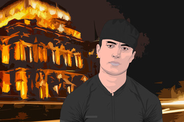 una noche cerca de un museo