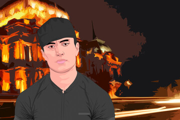 una noche cerca de un museo