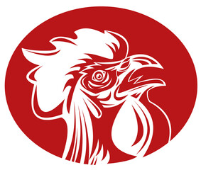 illustration of a Rooster cockerel crowing
