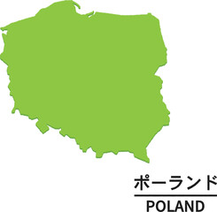 ポーランドの世界地図イラスト