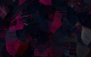 Dark Pink vector texture with curved lines.