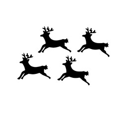 flying deer silhouette swarm