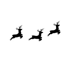 flying deer silhouette swarm