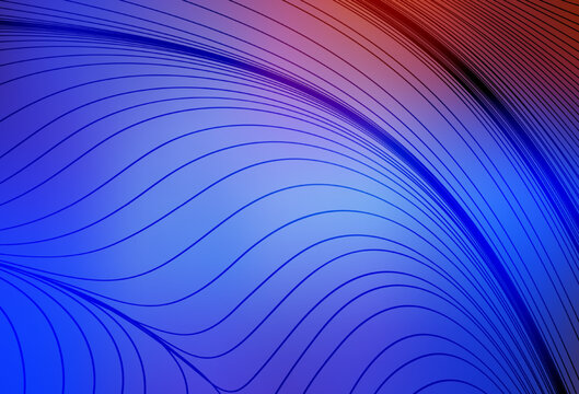 Light Blue, Red vector background with curved lines. © smaria2015