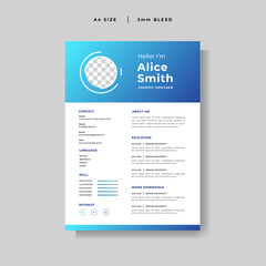 modern Curriculum Vitae design template vector