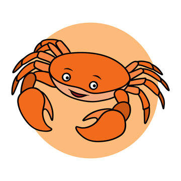 cartoon crab with a smile