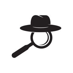 detective with moustache simple icon illustration