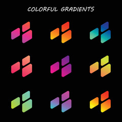 Gradients combinations. Color Ideas vector .