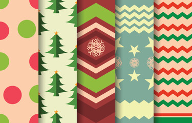 Set seamless pattern zigzag chevron, geometric fabric pattern, textile illustration vector, printing, concept christmas New Year festival wrapping paper.