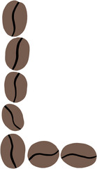 doodle freehand sketch drawing of coffee bean alphabet.
