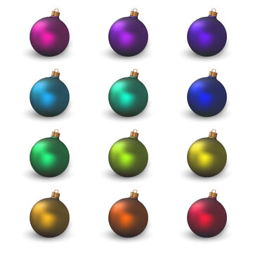 Set vector illustration christmas ball. isolated realistic decorations