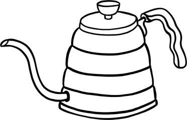 doodle freehand sketch drawing of coffee equipment. 