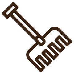 gardening rake tool outline icon