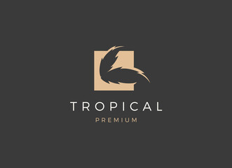 Luxury Tropical Leaf Logo Design
