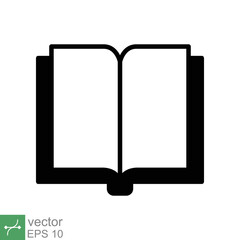 Book icon. Simple flat style. Textbook reading, open book, school, education, magazine, library, university, learning concept. Vector illustration isolated on white background. EPS 10.