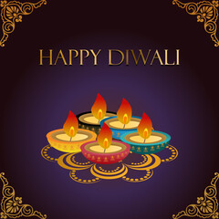 Diwali greeting with a message Happy Diwali