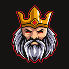 head king mascot logo gaming illustration